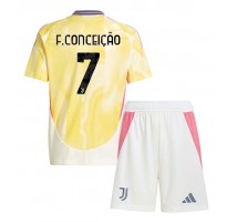 Juventus Francisco Conceicao #7 Koszulka Wyjazdowa dzieci 2024-25 Krótki Rękaw (+ krótkie spodenki)